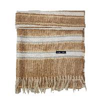 Stripe Acrylic Shawl, Effortless Sophistication In Earth Color Stripes