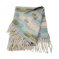 Stripe Acrylic Shawl, Fashionably Warm, In Earth Color Stripes