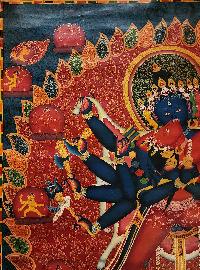 Chakrasamvara [newari] Thangka, Buddhist Traditional Painting, Tibetan Style, [oiled Thangka], [old Stock]
