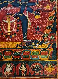 Chakrasamvara [newari] Thangka, Buddhist Traditional Painting, Tibetan Style, [oiled Thangka], [old Stock]