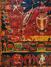 Chakrasamvara [newari] Thangka, Buddhist Traditional Painting, Tibetan Style, [oiled Thangka], [old Stock]