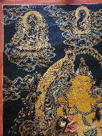 Jambhala: Namtose Thangka, Buddhist Traditional Painting, Tibetan Style, [real Gold], [oiled Thangka], [old Stock]