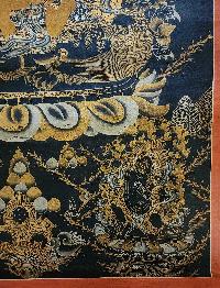 Jambhala: Namtose Thangka, Buddhist Traditional Painting, Tibetan Style, [real Gold], [oiled Thangka], [old Stock]
