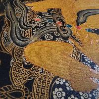 Jambhala: Namtose Thangka, Buddhist Traditional Painting, Tibetan Style, [real Gold], [oiled Thangka], [old Stock]