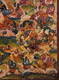 Atisha Dipankara Shrijnana Thangka, Buddhist Traditional Painting, Tibetan Style, [real Gold], [oiled Thangka], [old Stock] Atisa