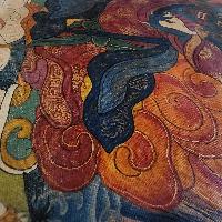 Atisha Dipankara Shrijnana Thangka, Buddhist Traditional Painting, Tibetan Style, [real Gold], [oiled Thangka], [old Stock] Atisa
