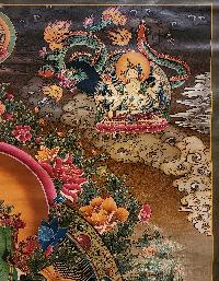 Green Tara Thangka, Buddhist Traditional Painting, Tibetan Style, Goddess Of Divine Grace, [real Gold], [oiled Thangka]