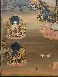 Sahasrabhuja Avalokitesvara Thangka, Buddhist Traditional Painting, Tibetan Style, [real Gold], [oiled Thangka], [old Stock]