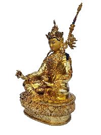 Padmasambhava, Buddhist Handmade Statue, [face Painted], [gold Plated]