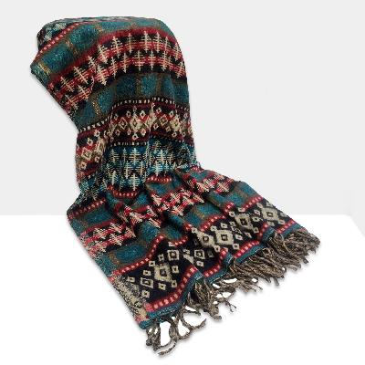 Dhaka Shawl, Multicolor Durable Acrylic Shawl With Various Patterns