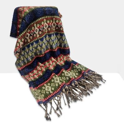 Dhaka Shawl, Multicolor Durable Acrylic Shawl With Various Patterns