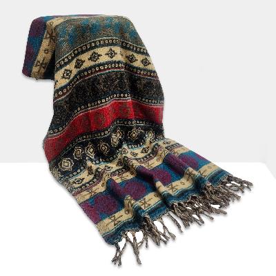 Dhaka Shawl, Multicolor Durable Acrylic Shawl With Various Patterns