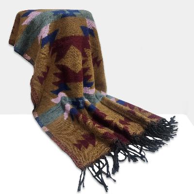 Dhaka Shawl, Multicolor Durable Acrylic Shawl With Various Patterns