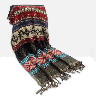 Dhaka Shawl, Multicolor Durable Acrylic Shawl With Various Patterns