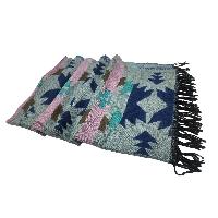 Dhaka Shawl, Multicolor Durable Acrylic Shawl With Various Patterns