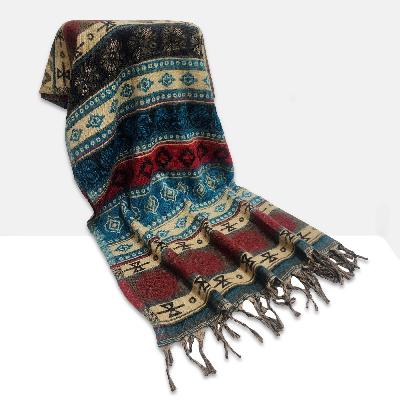 Dhaka Shawl, Multicolor Durable Acrylic Shawl With Various Patterns