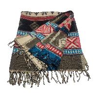 Dhaka Shawl, Multicolor Durable Acrylic Shawl With Snow Flake Patterns