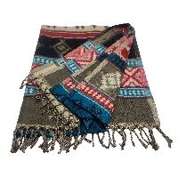 Dhaka Shawl, Multicolor Durable Acrylic Shawl With Snow Flake Patterns, Winter Theme