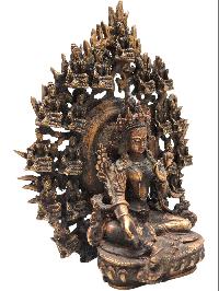 21 Green Tara, Buddhist Handmade Statue, [antique Finishing]