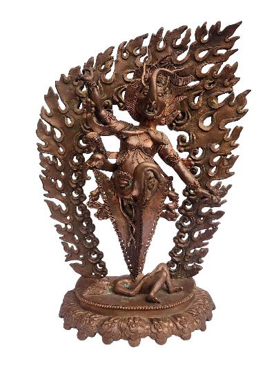 Makara Mukha Phurba, Unique Buddhist Handmade Statue, [antique Finishing], [chocolate Oxidized], [master Quality]
