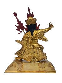Standing Padmasambhava - Guru Rinpoche, Buddhist Handmade Statue, [face Painted], [gold Plated], [rare Find]