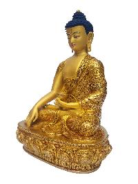 Shakyamuni Buddha, [master Quality], Buddhist Handmade Statue, [full Body Painted], [gold Plated], With Ashtamangal Carving