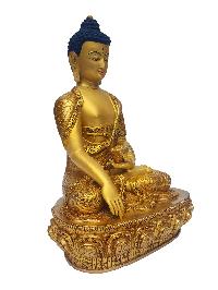 Shakyamuni Buddha, [master Quality], Buddhist Handmade Statue, [full Body Painted], [gold Plated], With Ashtamangal Carving