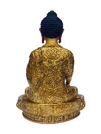 Shakyamuni Buddha, [master Quality], Buddhist Handmade Statue, [full Body Painted], [gold Plated], With Ashtamangal Carving