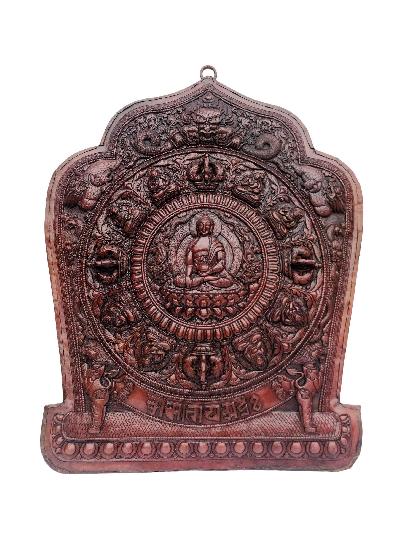 Shakyamuni Buddha, Buddhist Handmade Wall Hanger, [chocolate Oxidized]