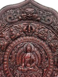 Shakyamuni Buddha, Buddhist Handmade Wall Hanger, [chocolate Oxidized]