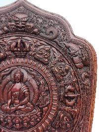 Shakyamuni Buddha, Buddhist Handmade Wall Hanger, [chocolate Oxidized]