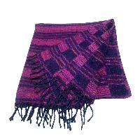 Tibet Shawl, Feel The Warmth: Acrylic Woolen Shawls For Cold Winter Days In Midnight Purple Color And Stripes