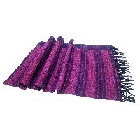 Tibet Shawl, Feel The Warmth: Acrylic Woolen Shawls For Cold Winter Days In Midnight Purple Color And Stripes