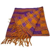 Tibet Shawl, Unleash Your Creativity With Acrylic Woolen Shawls In Pumpkin Orange Color And Stripes