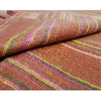 Tibet Shawl, Effortless Style: Acrylic Woolen Shawls For The Modern Fashionista In Rust Brown Color And Stripes