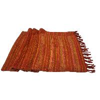 Tibet Shawl, Effortless Style: Acrylic Woolen Shawls For The Modern Fashionista In Rust Brown Color And Stripes