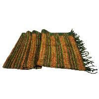 Tibet Shawl, Dress To Impress: Acrylic Woolen Shawls For Any Occasion, In Dark Forest Green Color And Stripes