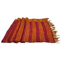 Tibet Shawl, Experience The Perfect Blend Of Comfort And Style With Acrylic Woolen Shawls In Goldenrod Color And Stripes
