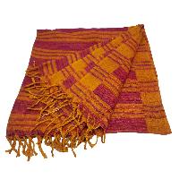 Tibet Shawl, Experience The Perfect Blend Of Comfort And Style With Acrylic Woolen Shawls In Goldenrod Color And Stripes