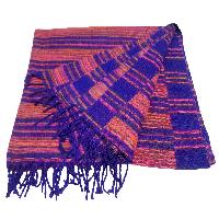 Tibet Shawl, Effortless Elegance: Acrylic Woolen Shawls For The Fashion Savvy In Royal Purple Color And Stripes