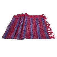 Tibet Shawl, Brighten Up Your Outfit With Vibrant Acrylic Woolen Shawls, In Raspberry
 Color And Stripes