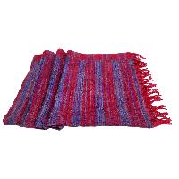 Tibet Shawl, Stay Fashionable And Cozy With Acrylic Woolen Shawls In Raspberry
 Color And Stripes