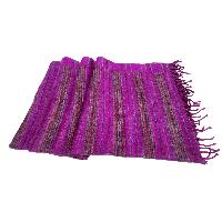 Tibet Shawl, Experience The Luxury Of Acrylic Woolen Shawls In Deep Magenta
 Color And Stripes