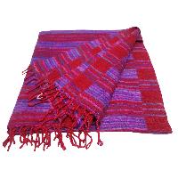 Tibet Shawl, Colorful And Warm: Acrylic Woolen Shawls For Any Occasion In Carmine Color And Stripes