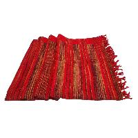 Tibet Shawl, Durable Elegance: Acrylic Woolen Shawls For All Seasons In Crimson Color And Stripes