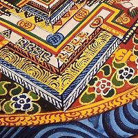 Kalachakra Mandala Thangka, Buddhist Traditional Painting, Tibetan Style In Blue Color