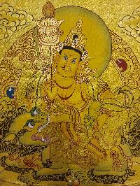 Jambhala: Namtose Thangka, Buddhist Traditional Painting, [real Gold], Tibetan Style, [lhyape]