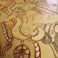 Jambhala: Namtose Thangka, Buddhist Traditional Painting, [real Gold], Tibetan Style, [lhyape]