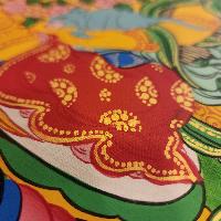 Yellow Jambhala Thangka, Buddhist Traditional Painting, Tibetan Style