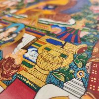 Refuse Tree Shakyamuni Buddha Thangka, [master Quality], [mix Gold], [rare Find], Horizontal Thangka With Various Teachers